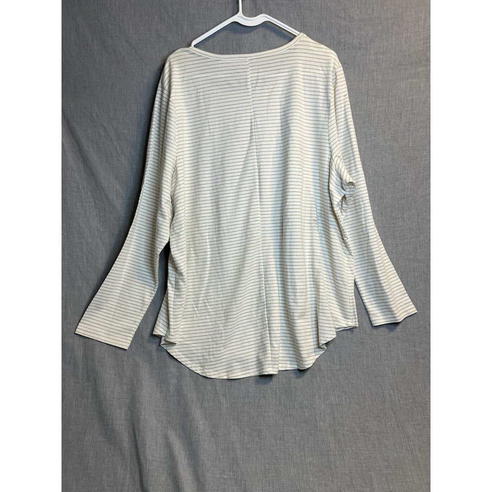 Lane Bryant Top Size Women's Plus Size 22/24 Gold Striped Long Sleeve Shirt NWT - Picture 2 of 5